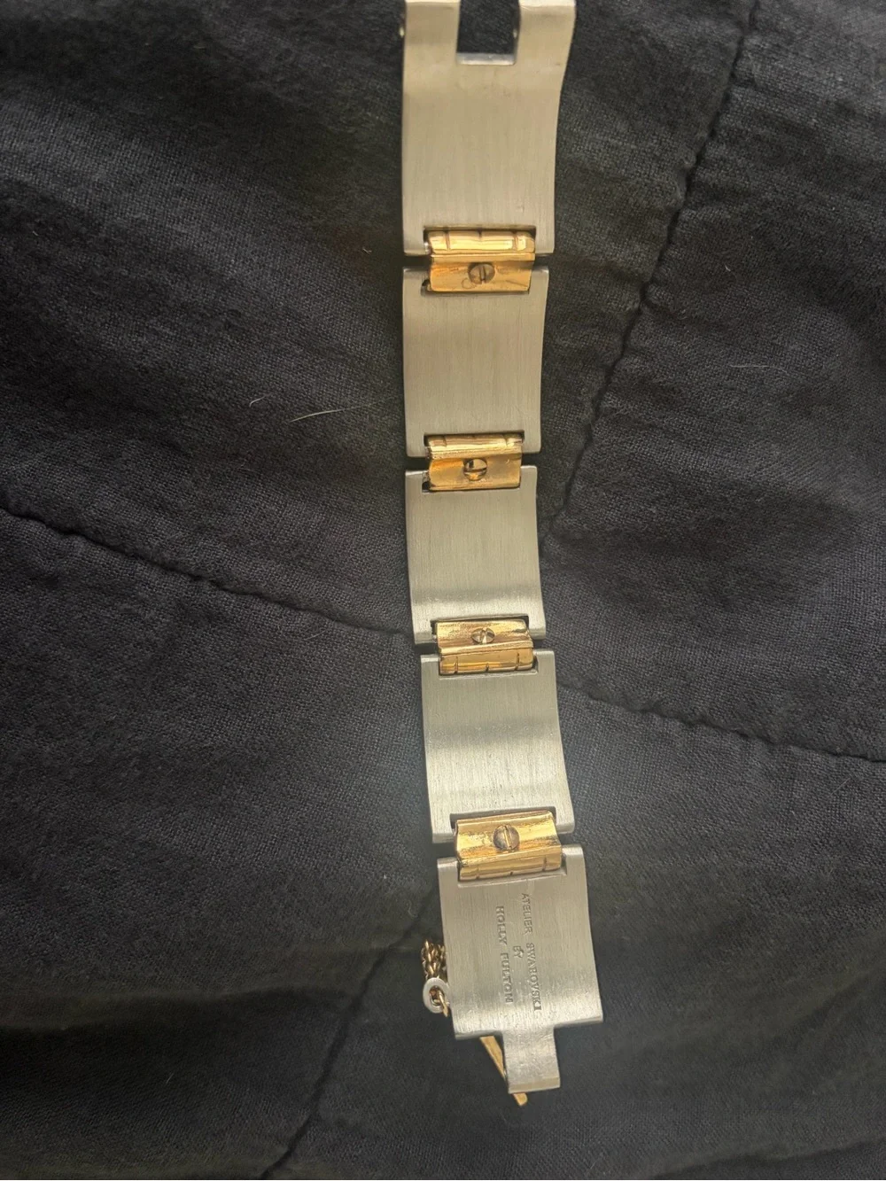 Atelier Swarovski by Holly Fulton Two-Tone Gold and Silver Crystal Link Bracelet